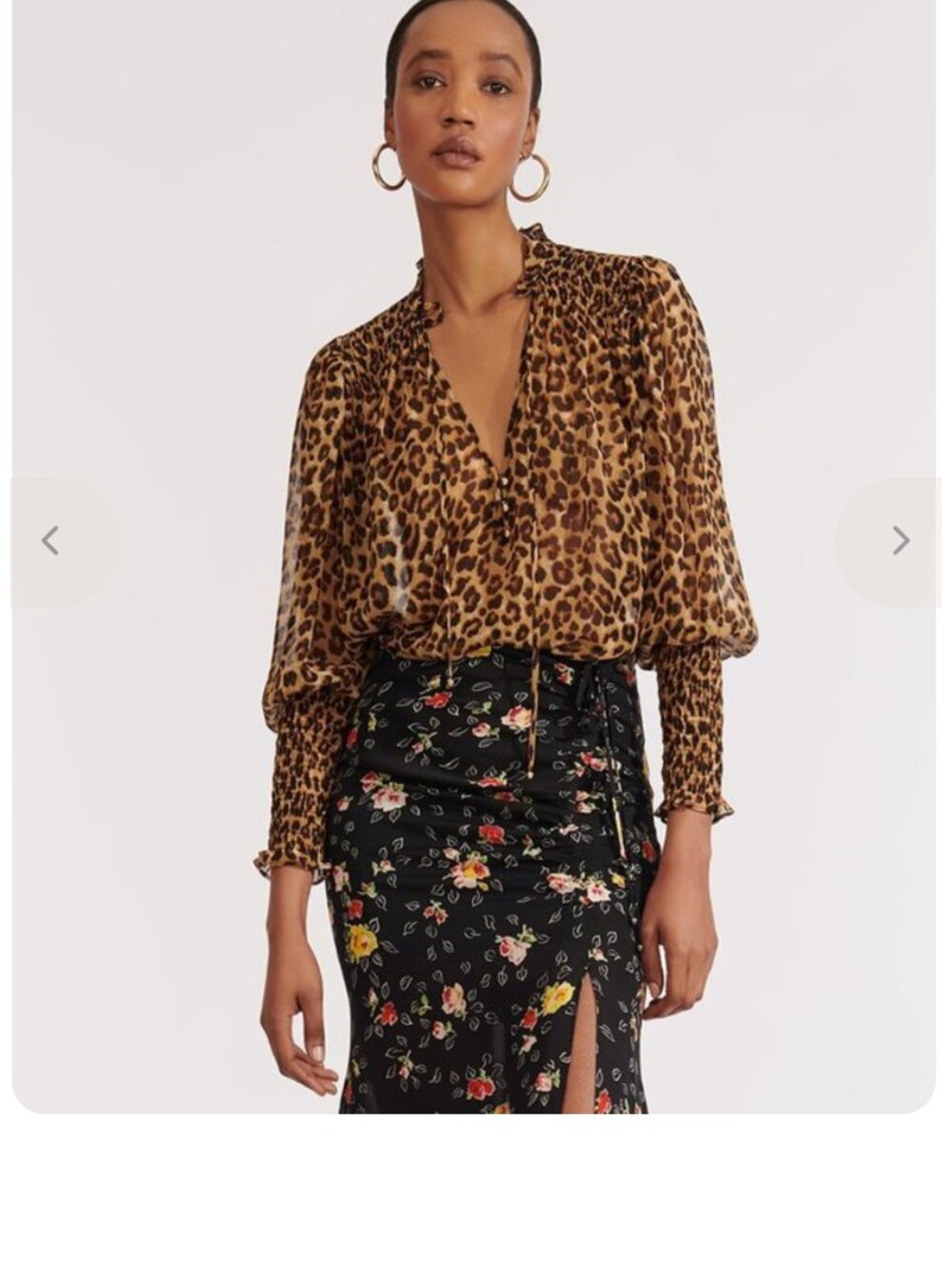 VERONICA BEARD Jaz Leopard Print Boho Silk Blouse Size 6 WITH CAMI